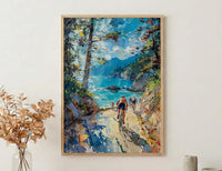 Vancouver Stanley Park Poster, Canadian Coastal City Decor - Lush Green Pine Summer View