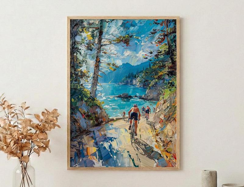 Vancouver Stanley Park Poster, Canadian Coastal City Decor - Lush Green Pine Summer View