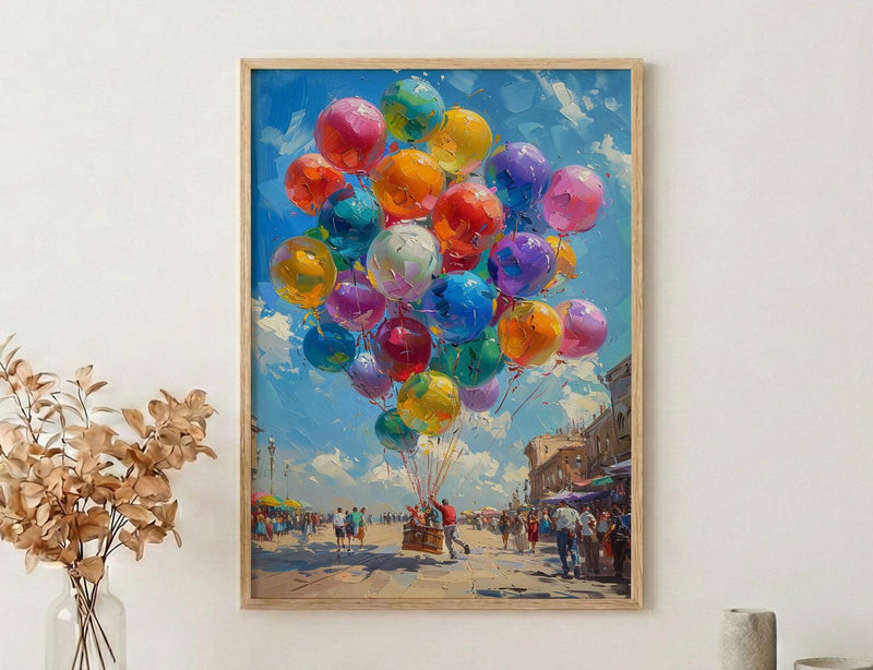 Mexico City Zocalo Art Print, Street Vendor Decor - Colorful Balloon