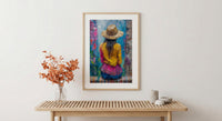 Quechua Weaver Art Print, Traditional Peru Textile Decor - Vibrant Geometric Woven Loom Scene