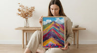 Rainbow Mountain Peru Wall Art, Colorful Nature Decor - Striking Mineral Stripe Summer Sky