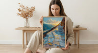 Maras Salt Mine Art Print, Peru Mountain Decor - White Terraced Pond Summer Sun