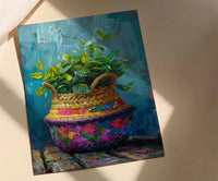 Coca Leaf Pouch Wall Art, Andean Culture Decor - Traditional Woven Fabric Summer Light