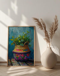 Coca Leaf Pouch Wall Art, Andean Culture Decor - Traditional Woven Fabric Summer Light