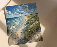 Outer Banks Beach Art Print, North Carolina Coastal Decor - Rolling Summer Surf Wild Horse