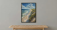 Outer Banks Beach Art Print, North Carolina Coastal Decor - Rolling Summer Surf Wild Horse