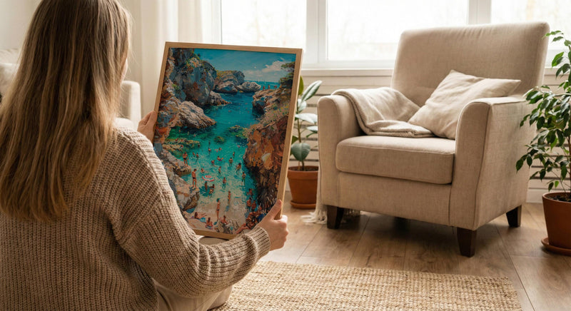 Laguna Beach Cove Poster, California Hidden Ocean Coast Decor - Crystal Clear Blue Summer Water