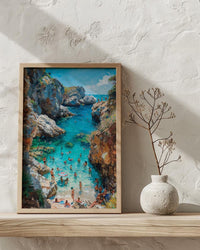 Laguna Beach Cove Poster, California Hidden Ocean Coast Decor - Crystal Clear Blue Summer Water