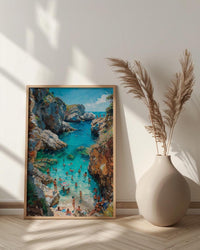 Laguna Beach Cove Poster, California Hidden Ocean Coast Decor - Crystal Clear Blue Summer Water