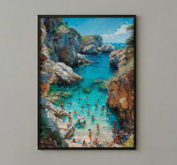 Laguna Beach Cove Poster, California Hidden Ocean Coast Decor - Crystal Clear Blue Summer Water