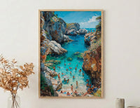 Laguna Beach Cove Poster, California Hidden Ocean Coast Decor - Crystal Clear Blue Summer Water