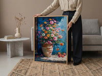 Terracotta Clay Pot Poster, Tropical Flower Room Decor - Handmade Garden Market Summer Sun