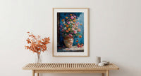 Terracotta Clay Pot Poster, Tropical Flower Room Decor - Handmade Garden Market Summer Sun