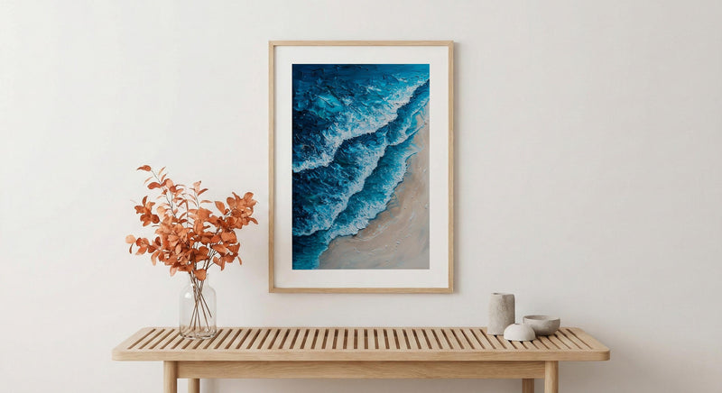 Whitsunday Island Sand Ocean Poster, Australia Travel Home Decor - Vibrant Blue Beach Summer Scenery