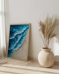 Whitsunday Island Sand Ocean Poster, Australia Travel Home Decor - Vibrant Blue Beach Summer Scenery