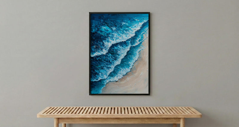 Whitsunday Island Sand Ocean Poster, Australia Travel Home Decor - Vibrant Blue Beach Summer Scenery