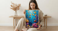Cook Islands Lagoon Ocean Poster, Turquoise Water Home Decor - Colorful Fish Coast Summer Artwork