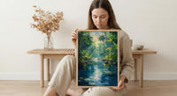 Vanuatu Blue Hole Wall Art, Lush Jungle Home Decor - Vibrant Tropical Forest Summer Retreat