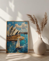 Sydney Opera House Wall Art, Australia Travel Home Decor - Bright Blue City Summer Vibe