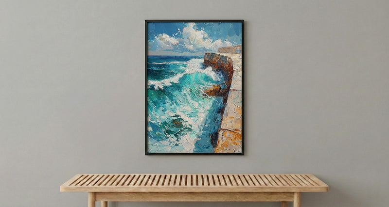 Bondi Beach Iceberg Ocean Poster, Summer Travel Home Decor - Vibrant Turquoise Coast Summer Picture
