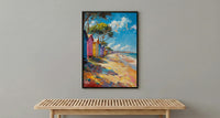 Brighton Beach Box Art Print, Melbourne Summer Home Decor - Colorful Sandy Coast Summer Setting