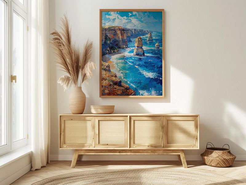 Great Ocean Road Wall Art, Twelve Apostles Home Decor - Limestone Cliff Coast Summer Beauty