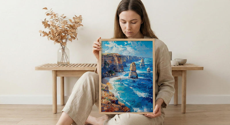 Great Ocean Road Wall Art, Twelve Apostles Home Decor - Limestone Cliff Coast Summer Beauty