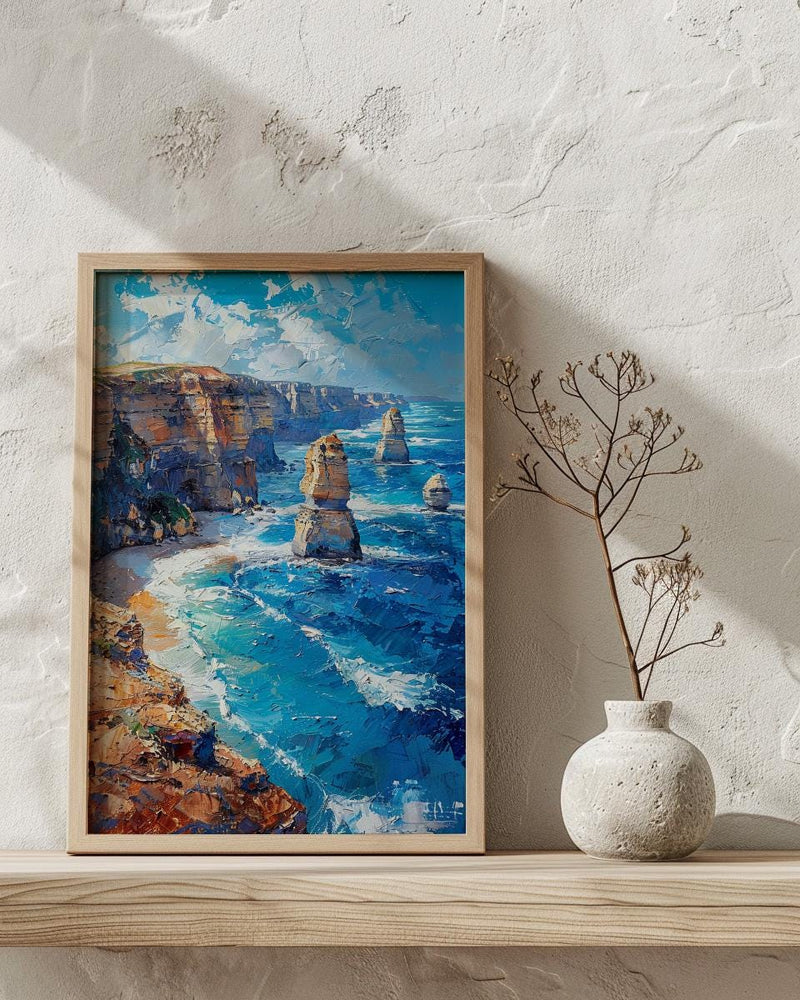 Great Ocean Road Wall Art, Twelve Apostles Home Decor - Limestone Cliff Coast Summer Beauty