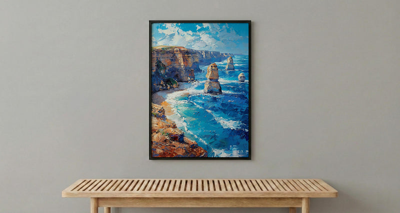 Great Ocean Road Wall Art, Twelve Apostles Home Decor - Limestone Cliff Coast Summer Beauty