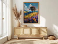 Hobbiton Rolling Hill Art Print, New Zealand Home Decor - Bright Blue Sky Summer Paradise