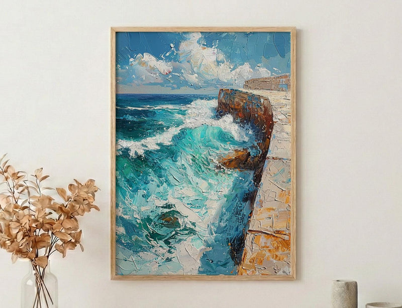 Bondi Beach Iceberg Ocean Poster, Summer Travel Home Decor - Vibrant Turquoise Coast Summer Picture