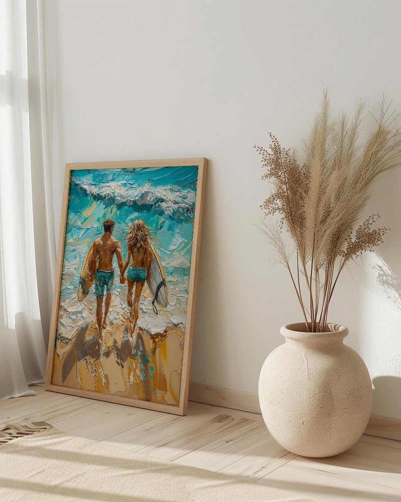 Byron Bay Surf Ocean Poster, Summer Travel Home Decor - Vibrant Australia Beach Summer Escape