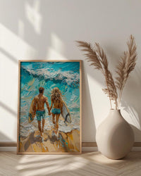 Byron Bay Surf Ocean Poster, Summer Travel Home Decor - Vibrant Australia Beach Summer Escape