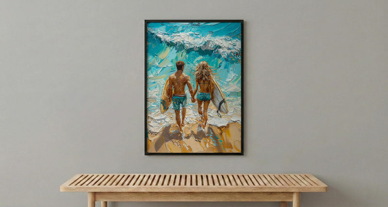 Byron Bay Surf Ocean Poster, Summer Travel Home Decor - Vibrant Australia Beach Summer Escape