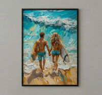 Byron Bay Surf Ocean Poster, Summer Travel Home Decor - Vibrant Australia Beach Summer Escape