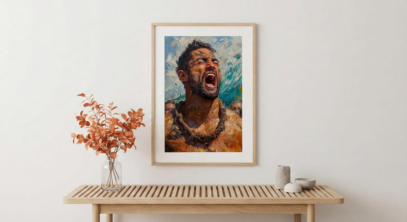 Maori Haka Dance Wall Art, New Zealand Home Decor - Traditional Warrior Event Summer Setting