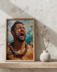 Maori Haka Dance Wall Art, New Zealand Home Decor - Traditional Warrior Event Summer Setting