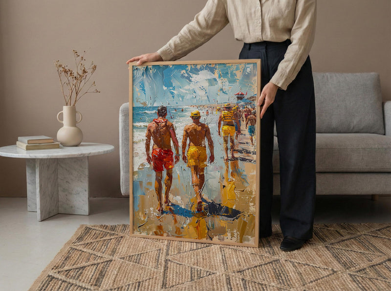 Gold Coast Beach Art Print, Australia Lifeguard Home Decor - Bright Sunny Coast Summer Landscape