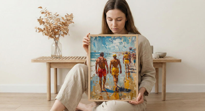 Gold Coast Beach Art Print, Australia Lifeguard Home Decor - Bright Sunny Coast Summer Landscape