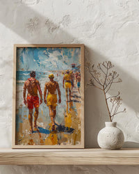 Gold Coast Beach Art Print, Australia Lifeguard Home Decor - Bright Sunny Coast Summer Landscape