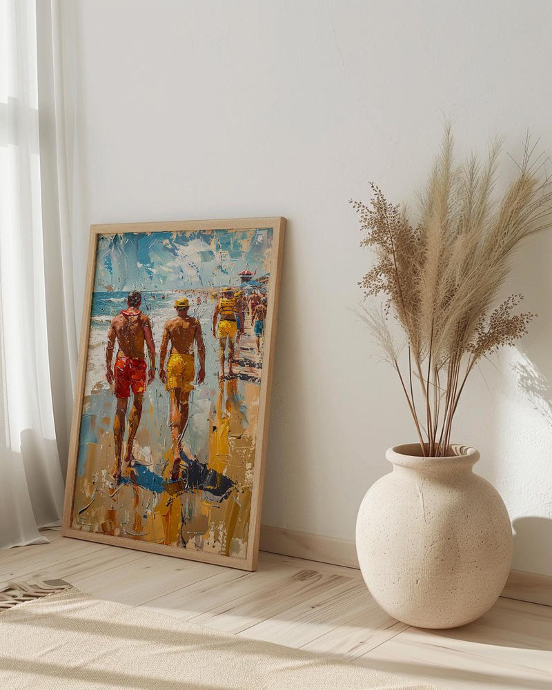 Gold Coast Beach Art Print, Australia Lifeguard Home Decor - Bright Sunny Coast Summer Landscape
