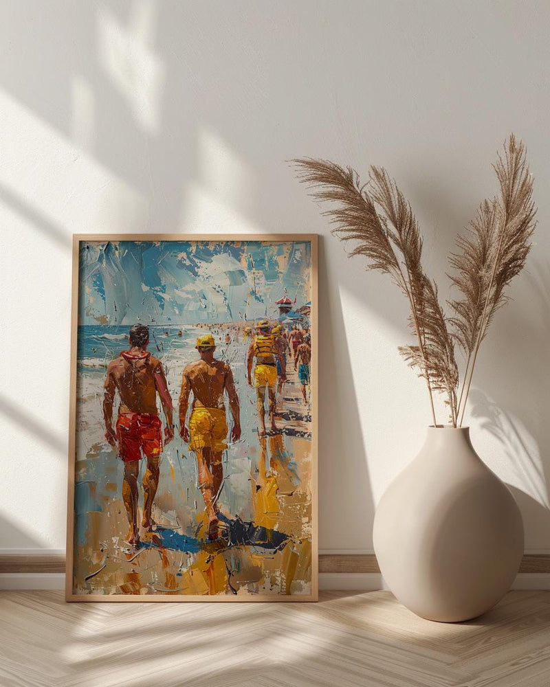 Gold Coast Beach Art Print, Australia Lifeguard Home Decor - Bright Sunny Coast Summer Landscape