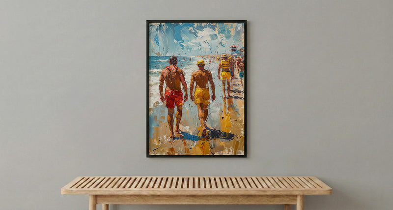 Gold Coast Beach Art Print, Australia Lifeguard Home Decor - Bright Sunny Coast Summer Landscape