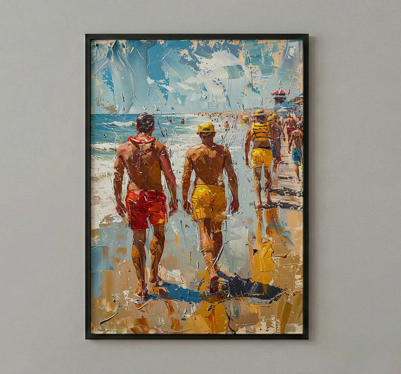 Gold Coast Beach Art Print, Australia Lifeguard Home Decor - Bright Sunny Coast Summer Landscape
