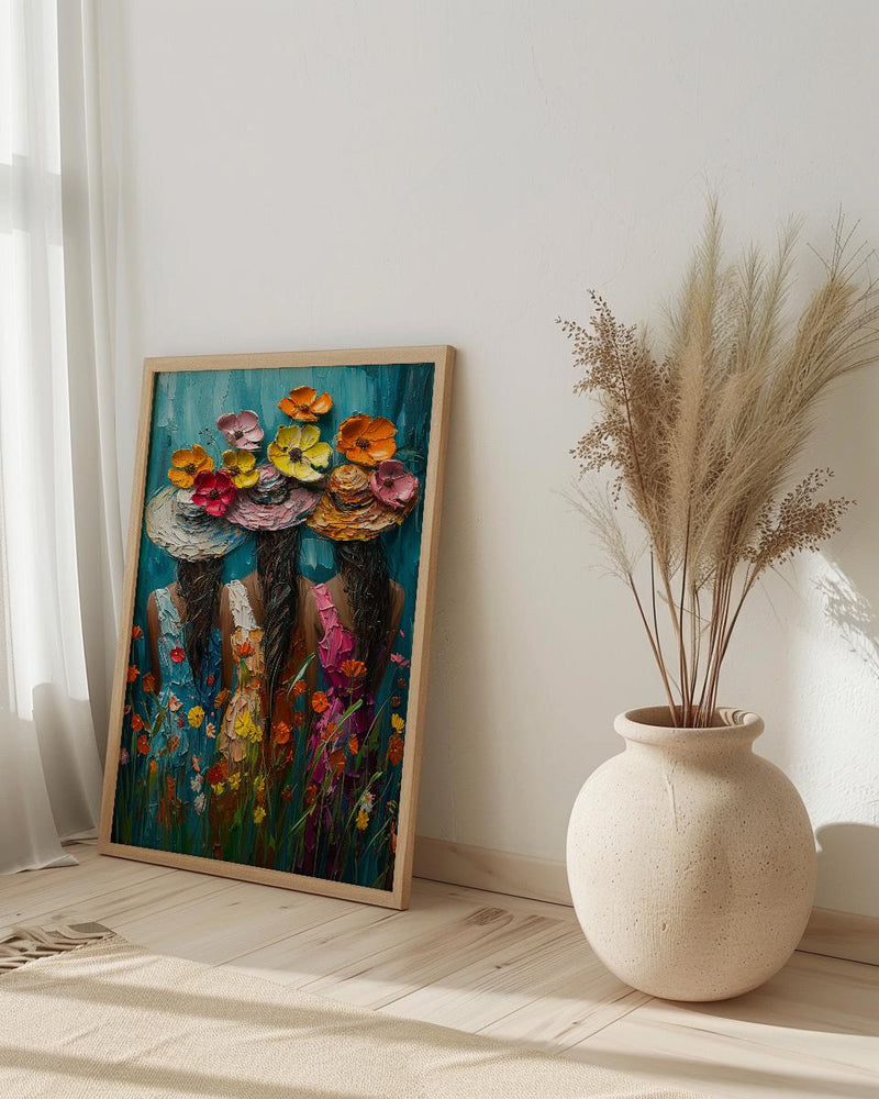 Tahiti Tropical Lei Art Print, Lush Garden Home Decor - Polynesian Woman Nature Summer Picture