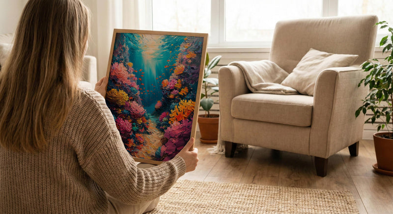 Great Barrier Reef Ocean Poster, Colorful Coral Home Decor - Australia Reef Nature Summer Beauty