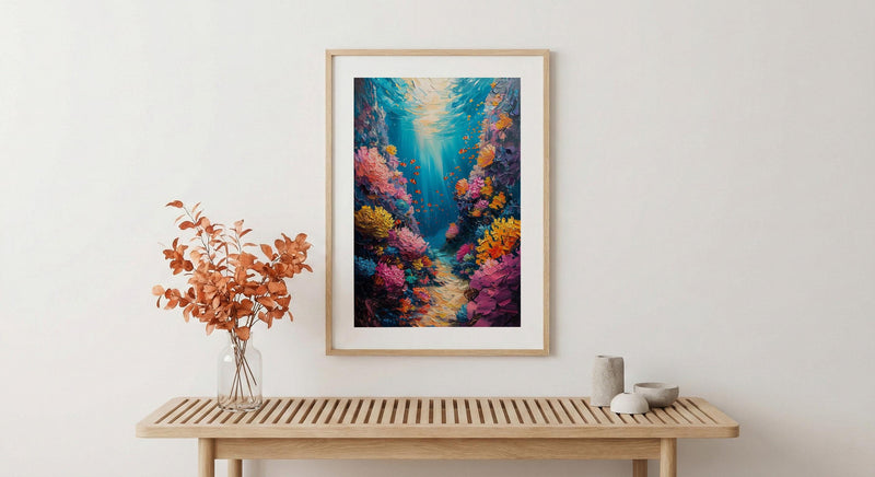 Great Barrier Reef Ocean Poster, Colorful Coral Home Decor - Australia Reef Nature Summer Beauty