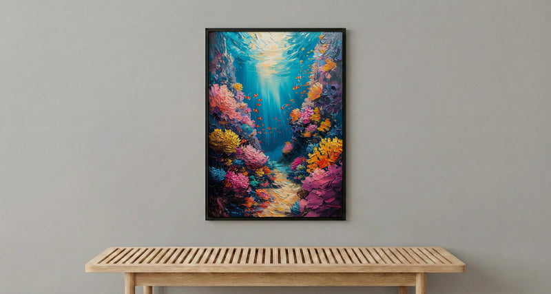 Great Barrier Reef Ocean Poster, Colorful Coral Home Decor - Australia Reef Nature Summer Beauty