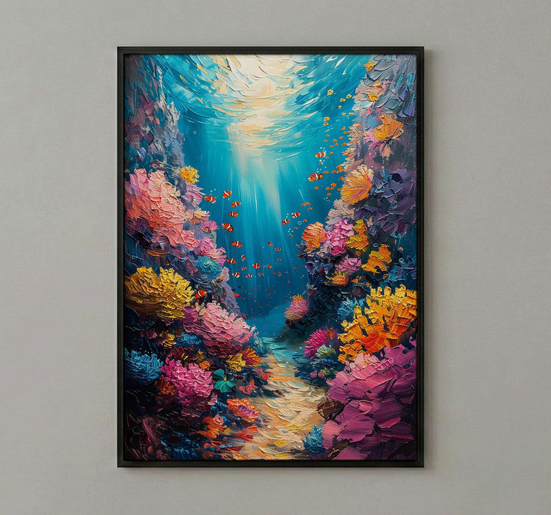 Great Barrier Reef Ocean Poster, Colorful Coral Home Decor - Australia Reef Nature Summer Beauty