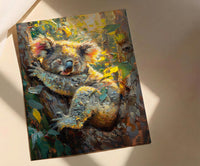 Cute Koala Bear Wall Art, Eucalyptus Tree Home Decor - Australia Nature Forest Summer Scene